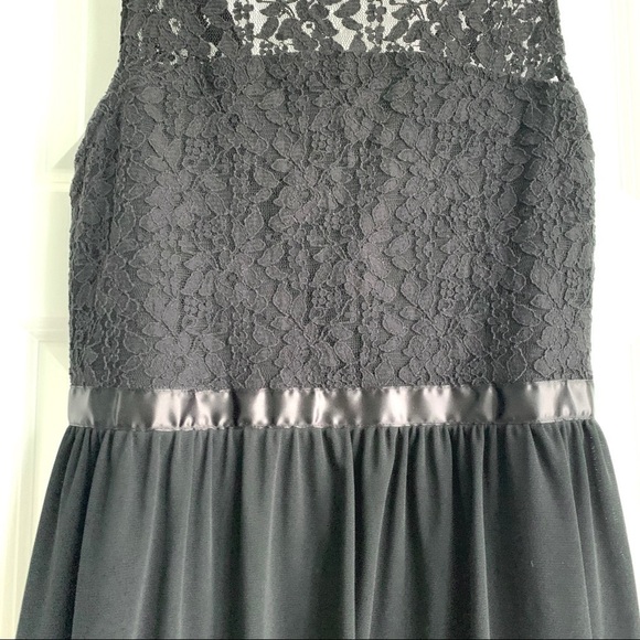 Frenchi Short Cocktail Black Lace Dress High Neck size Large - Picture 2 of 8
